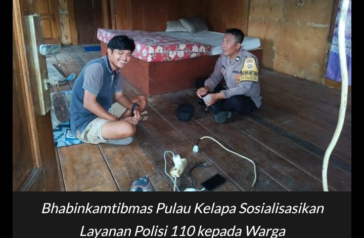 Bhabinkamtibmas Pulau Kelapa Sosialisasikan Layanan Polisi 110 kepada Warga