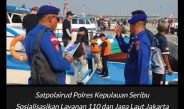 Satpolairud Polres Kepulauan Seribu Sosialisasikan Layanan 110 dan Jaga Laut Jakarta di Pelabuhan Kali Adem
